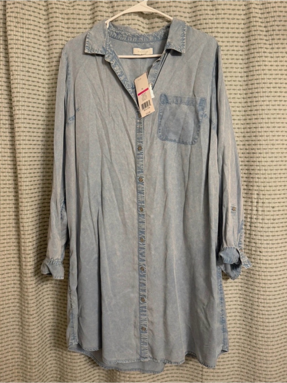 new directions Light Indigo Denim Shirt Dress